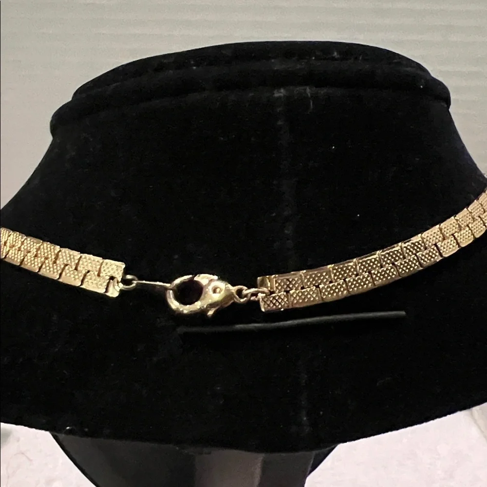 14k Gold Plated Simple Flat Square Linked Necklace